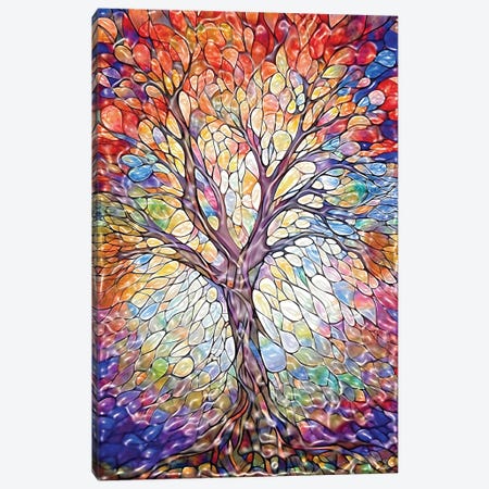 Tao Of Life - Fresco Tree Canvas Print #OLE373} by OLena Art Canvas Print