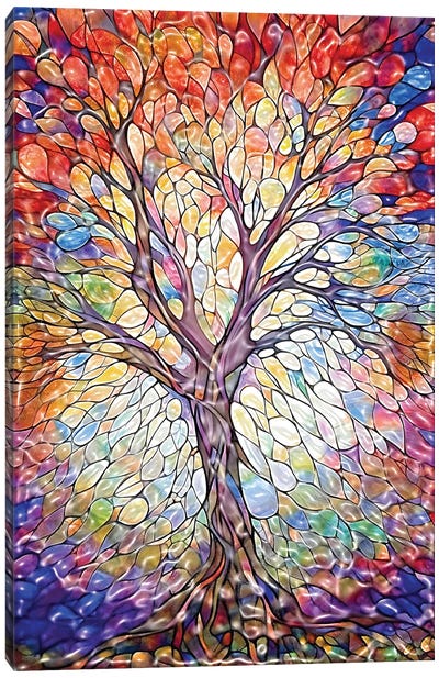 Tao Of Life - Fresco Tree Canvas Art Print - OLena art