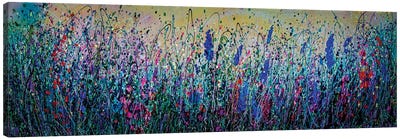 Meadow Flowers At Golden Hours Canvas Art Print - OLena art