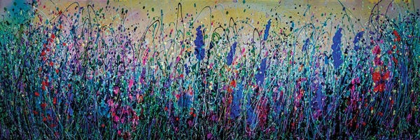 OLena Art: Meadow Flowers At Golden Hours by OLena Art