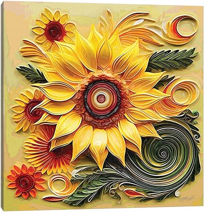 Sunflower From The Land Of Summer Canvas Art Print - OLena art