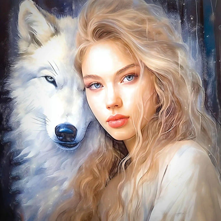 Siberian Girl And Tundra Wolf Saga