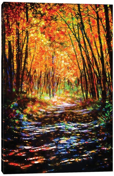 Dreamy Path Through Aspen Trees Canvas Art Print - OLena art