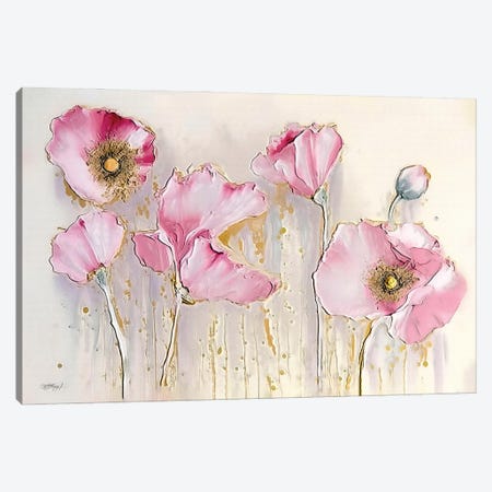 Spring Contemporary Pale Poppies Canvas Print #OLE385} by OLena Art Canvas Print