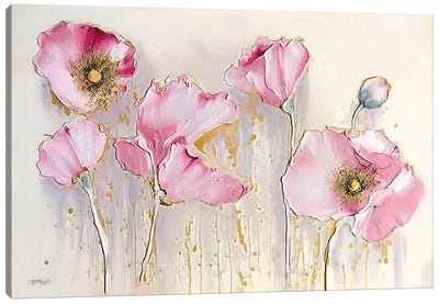 Spring Contemporary Pale Poppies Canvas Art Print - OLena art