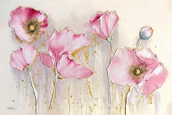 OLena Art: Spring Contemporary Pale Poppies by OLena Art