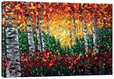 Autumn Colorado Landscape, Impressionist Impasto Canvas Art Print - OLena art