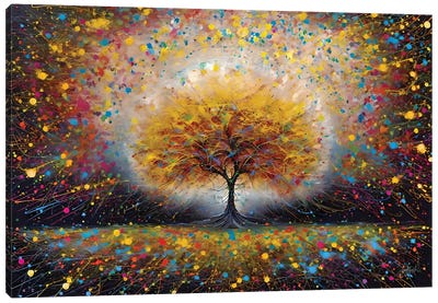 Tree Of Stability In Colors Of The Universe Canvas Art Print - OLena art