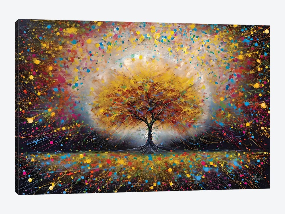 Tree Of Stability In Colors Of The Universe by OLena Art 1-piece Canvas Print