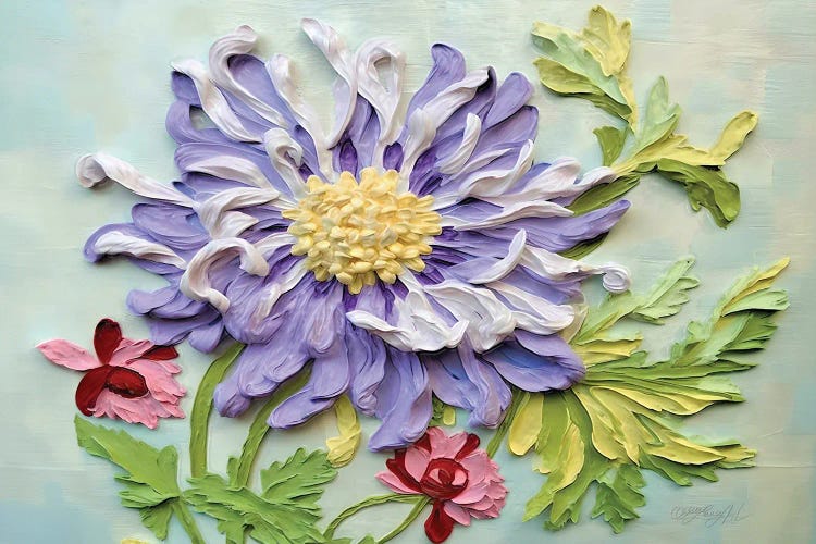 Textured Chrysanthemum Blossoms