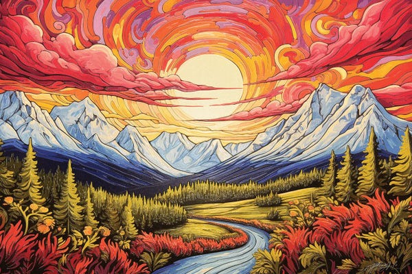 Refreshing Workspace: The Essence Of Colorado - Mountains, Valleys And Forest Roads by OLena Art