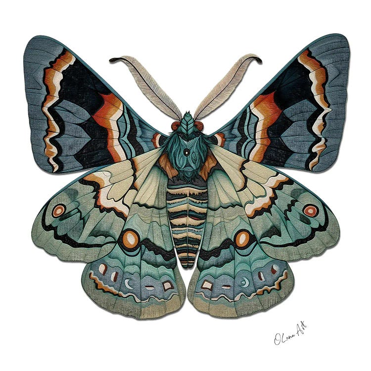 The Symbol Of Change - Sacred Symmetry And The Moth's Metamorphosis by OLena Art wall art