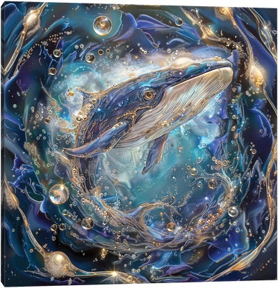 Echoes Of The Abyss The Whale Song Canvas Art Print - Humpback Whale Art