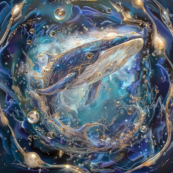 OLena Art: Echoes Of The Abyss The Whale Song by OLena Art