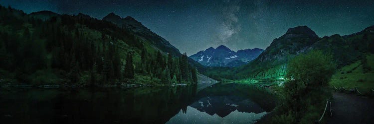 Cosmic Reflections At Maroon Bells by OLena Art wall art