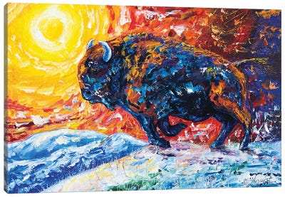 Wild The Storm Canvas Art Print - Bison & Buffalo Art