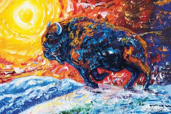 Palette Knife Prints: Wild The Storm by OLena Art