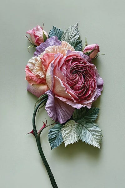 OLena Art: Blush And Lavender Bloom by OLena Art