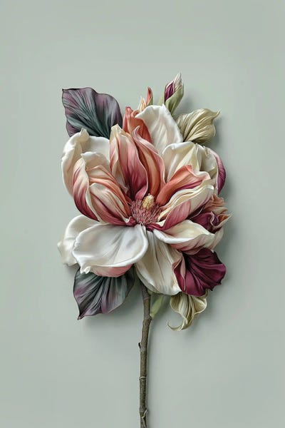 OLena Art: Blush And Cream Bloom On Pale Background by OLena Art
