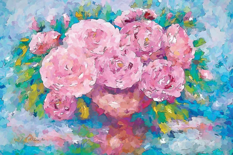 Pink Roses by OLena Art wall art