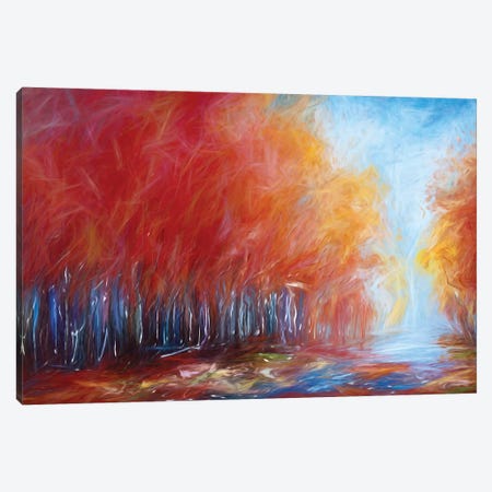 Abstract Red Forest On A Rainy Day Canvas Print #OLE4} by OLena Art Art Print