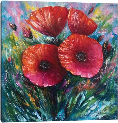Red Poppies Canvas Art Print - OLena art