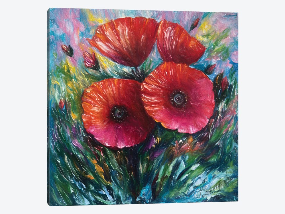 Red Poppies by OLena Art 1-piece Art Print