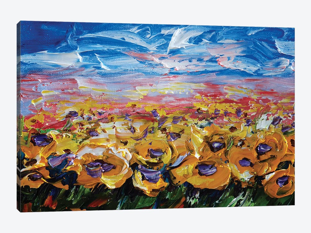 Sunflower Field by OLena Art 1-piece Art Print