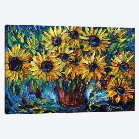 Sunflowers In A Vase Canvas Print #OLE61} by OLena Art Canvas Print