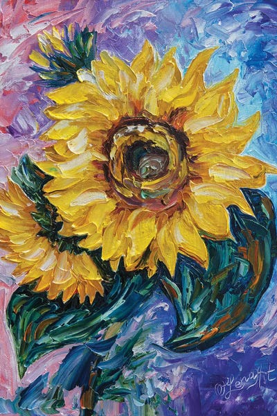 Textured Florals: That Sunflower by OLena Art
