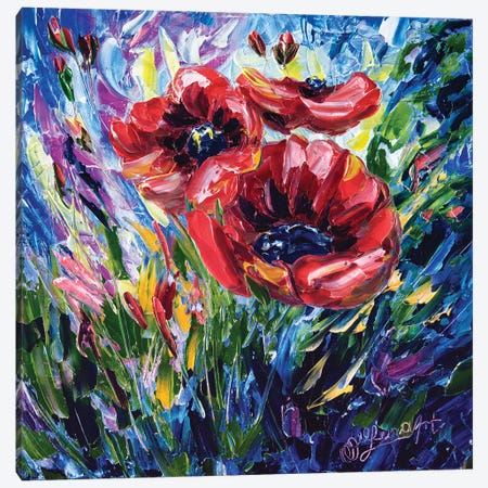 Wild Poppies Canvas Print #OLE71} by OLena Art Canvas Art