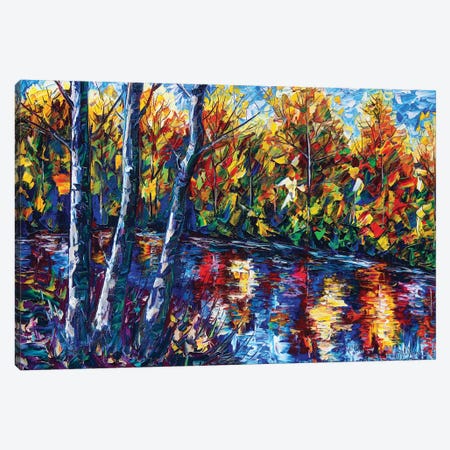 Autumn Forest River Canvas Print #OLE7} by OLena Art Art Print