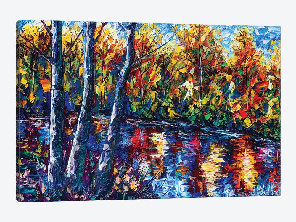 Autumn Forest River by OLena Art 1-piece Canvas Art