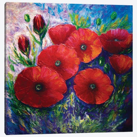 Bella Fresca Poppies Canvas Print #OLE8} by OLena Art Canvas Artwork