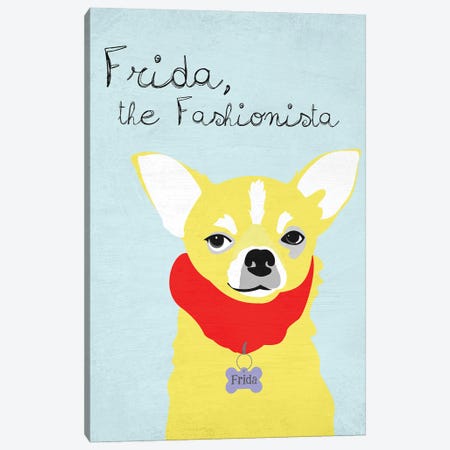 Frida The Fashionista Chihuahua Canvas Print #OLI12} by Ginger Oliphant Canvas Art