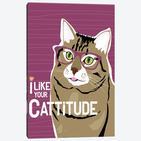 I Like Your Cattitude Canvas Print #OLI13} by Ginger Oliphant Canvas Artwork
