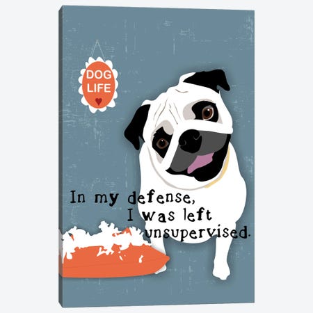 Pug Dog Life Canvas Print #OLI14} by Ginger Oliphant Canvas Art Print