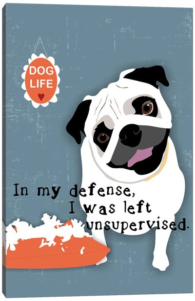 Pug Dog Life Canvas Art Print