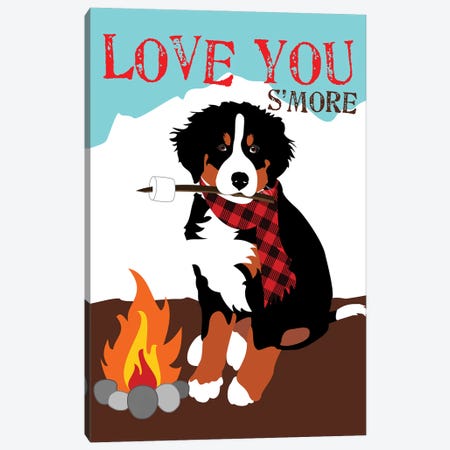 Bernese Mountain Dog - Love You S'More Canvas Print #OLI7} by Ginger Oliphant Art Print