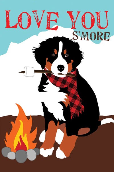 Bernese Mountain Dogs: Bernese Mountain Dog - Love You S'More by Ginger Oliphant