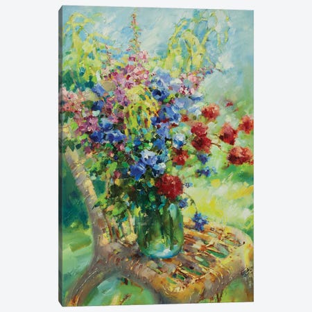 Wildflowers In My Garden Canvas Print #OLP11} by Olha Laptieva Canvas Print