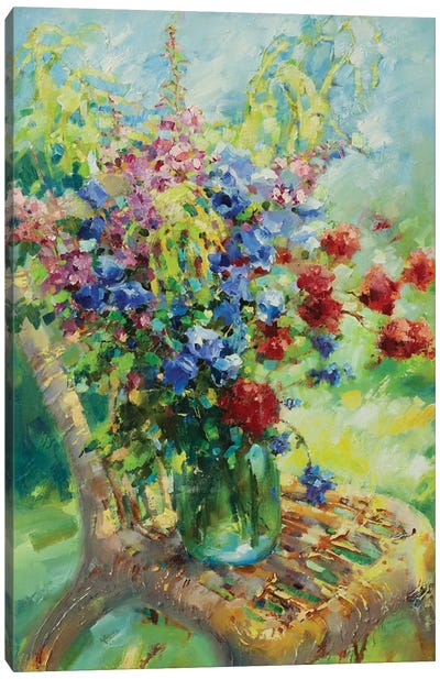 Wildflowers In My Garden Canvas Art Print - Artists From Ukraine