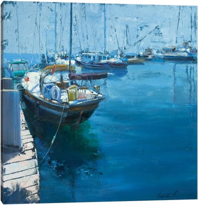 Blue Lagoon Canvas Art Print - Harbor & Port Art