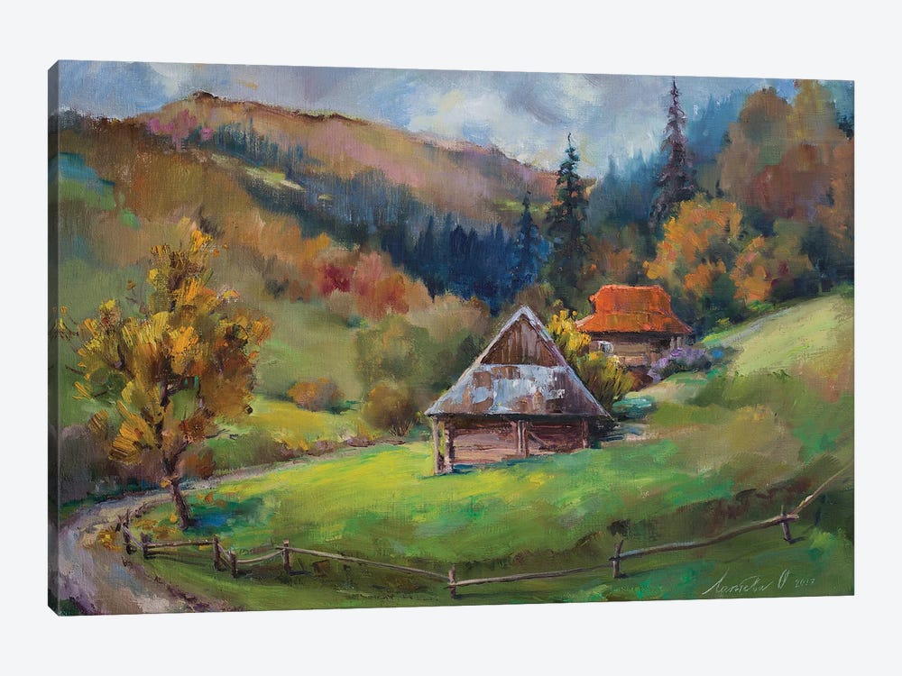 House In The Mountains In Summer by Olha Laptieva 1-piece Canvas Wall Art