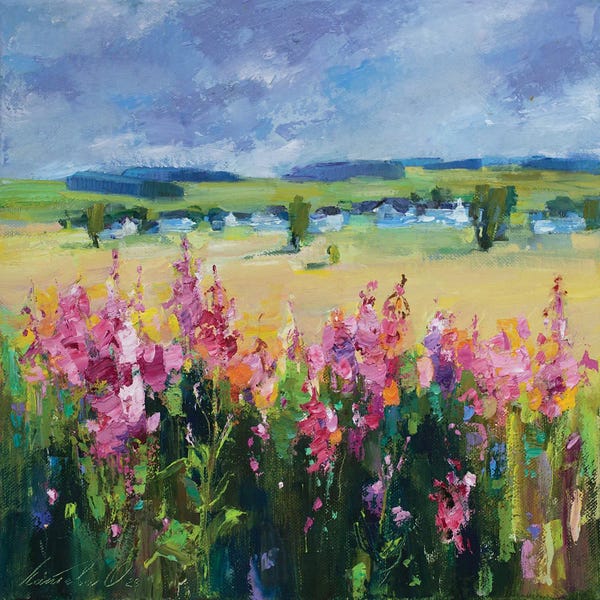 Olha Laptieva: Pink Field by Olha Laptieva