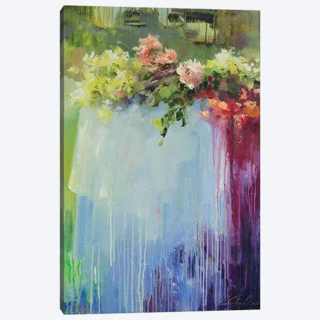 The Brooding Lady Forgot The Flowers Canvas Print #OLP21} by Olha Laptieva Canvas Artwork