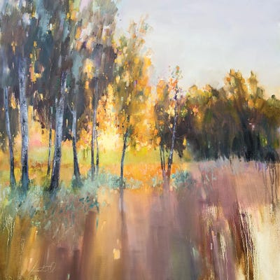 Light Between The Trees by Olha Laptieva framed canvas print