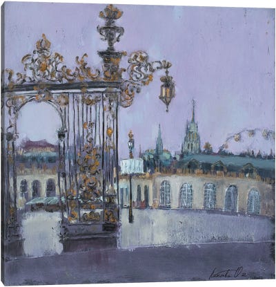 Place Stanislas In Nancy Canvas Art Print - Purple Art