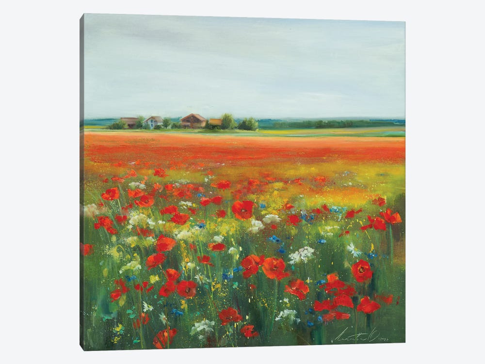 Poppies On The Field by Olha Laptieva 1-piece Canvas Art Print