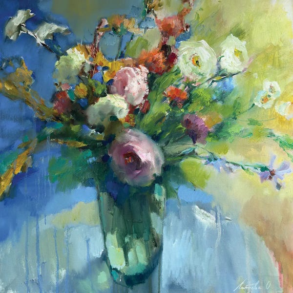 Olha Laptieva: Flowers In The Morning Light by Olha Laptieva